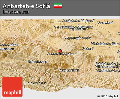 Satellite Panoramic Map of Anbārteh-e Soflá