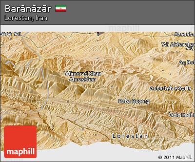 Satellite Panoramic Map of Barānāzār