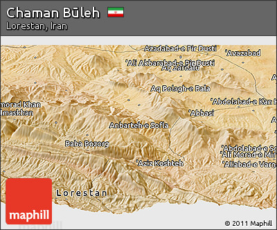 Satellite Panoramic Map of Chaman Būleh