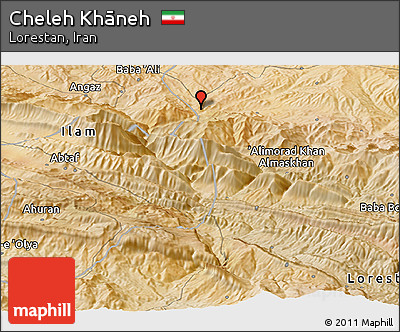 Satellite Panoramic Map of Cheleh Khāneh