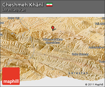 Satellite Panoramic Map of Cheshmeh Khānī