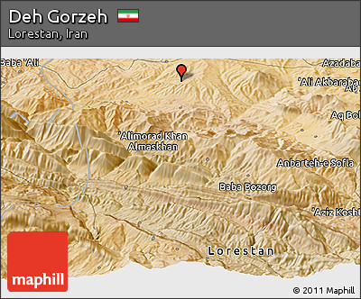 Satellite Panoramic Map of Deh Gorzeh