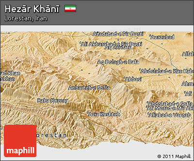 Satellite Panoramic Map of Hezār Khānī