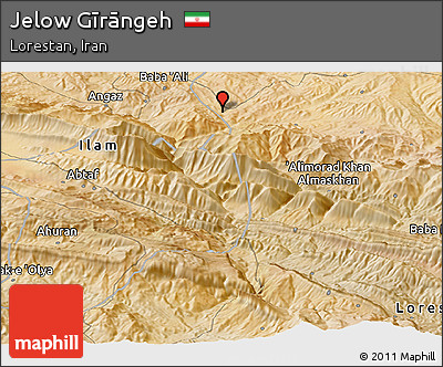 Satellite Panoramic Map of Jelow Gīrāngeh