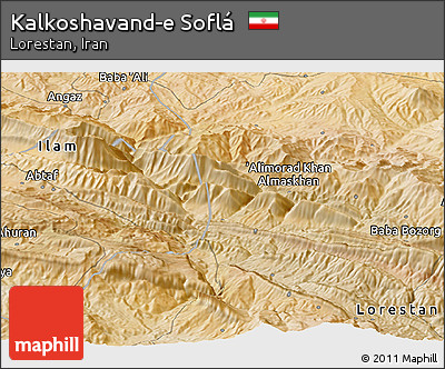 Satellite Panoramic Map of Kalkoshavand-e Soflá