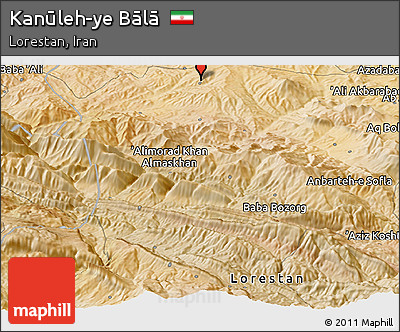 Satellite Panoramic Map of Kanūleh-ye Bālā