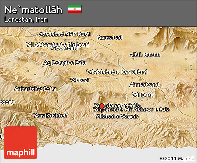 Satellite Panoramic Map of Ne`matollāh