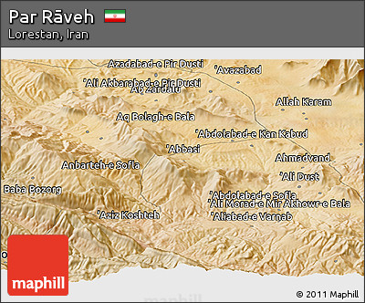 Satellite Panoramic Map of Par Rāveh