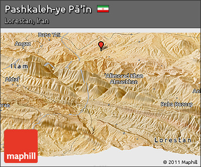 Satellite Panoramic Map of Pashkaleh-ye Pā'īn