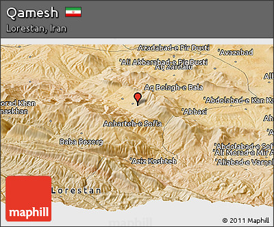 Satellite Panoramic Map of Qamesh