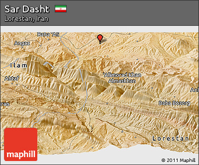 Satellite Panoramic Map of Sar Dasht