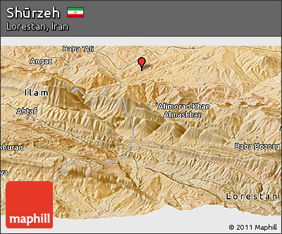 Satellite Panoramic Map of Shūrzeh