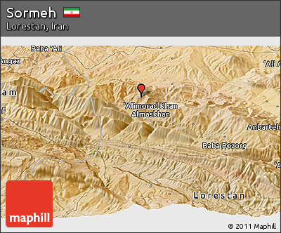 Satellite Panoramic Map of Sormeh