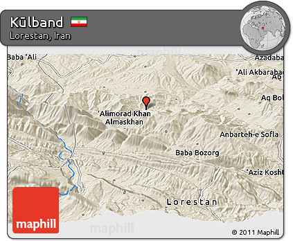 Shaded Relief Panoramic Map of Kūlband