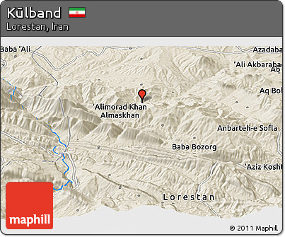 Shaded Relief Panoramic Map of Kūlband