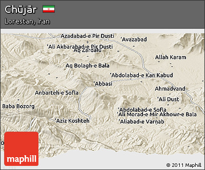 Shaded Relief Panoramic Map of Chūjār