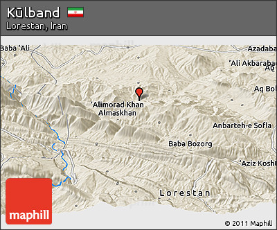 Shaded Relief Panoramic Map of Kūlband