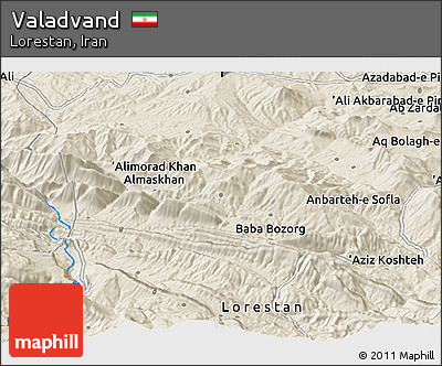 Shaded Relief Panoramic Map of Valadvand