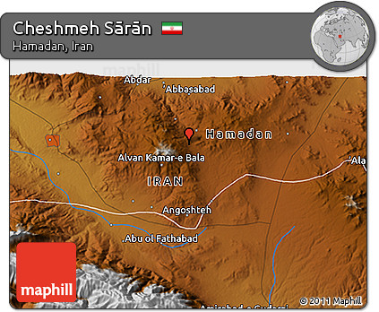 Physical 3D Map of Cheshmeh Sārān