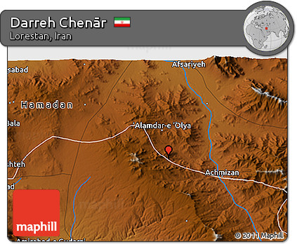 Physical 3D Map of Darreh Chenār