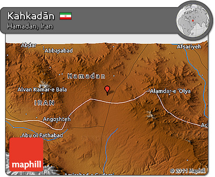 Physical 3D Map of Kahkadān