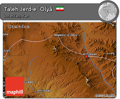 Physical 3D Map of Taleh Jerd-e `Olyā
