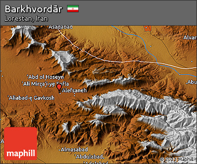 Physical 3D Map of Barkhvordār