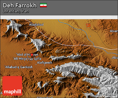 Physical 3D Map of Deh Farrokh