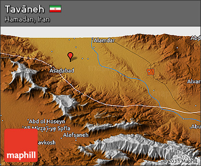 Physical 3D Map of Tavāneh