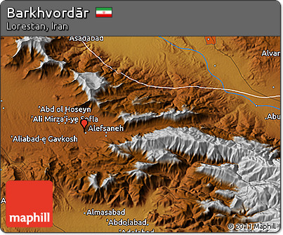 Physical 3D Map of Barkhvordār
