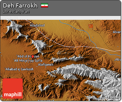 Physical 3D Map of Deh Farrokh