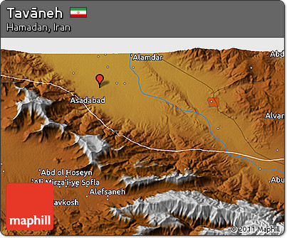 Physical 3D Map of Tavāneh