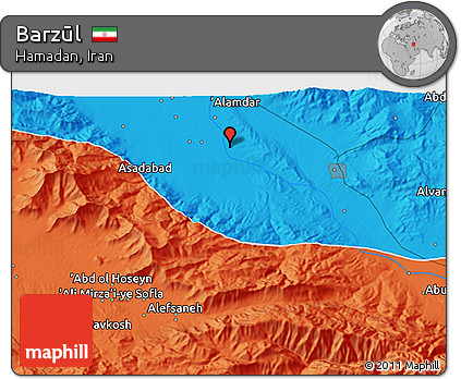 Political 3D Map of Barzūl