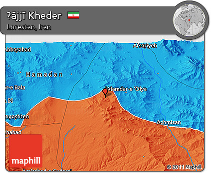 Political 3D Map of Ḩājjī Kheder