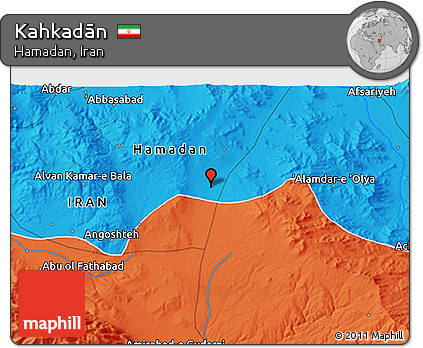 Political 3D Map of Kahkadān
