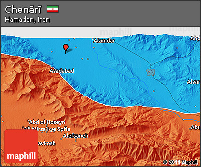 Political 3D Map of Chenārī