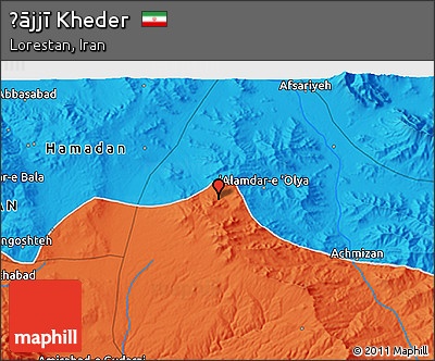 Political 3D Map of Ḩājjī Kheder
