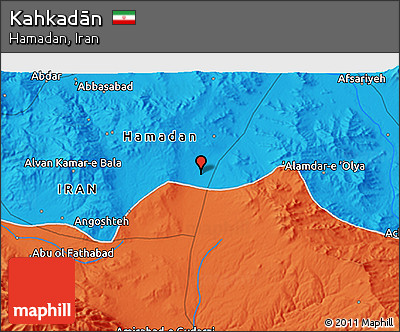 Political 3D Map of Kahkadān