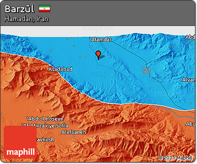 Political 3D Map of Barzūl