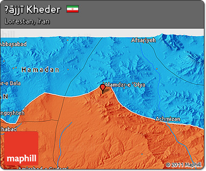 Political 3D Map of Ḩājjī Kheder