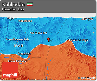 Political 3D Map of Kahkadān