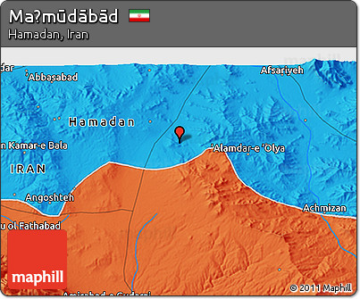 Political 3D Map of Maḩmūdābād