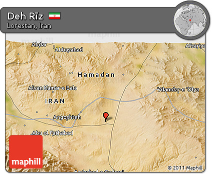 Satellite 3D Map of Deh Rīz