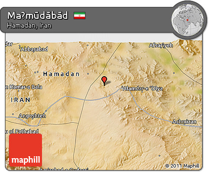 Satellite 3D Map of Maḩmūdābād