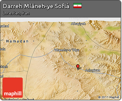 Satellite 3D Map of Darreh Mīāneh-ye Soflá