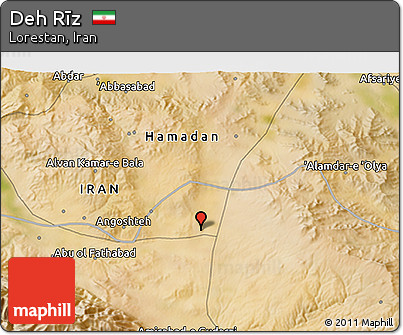Satellite 3D Map of Deh Rīz
