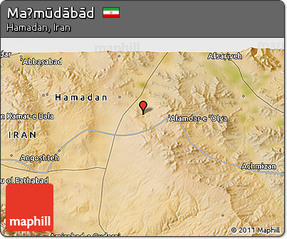 Satellite 3D Map of Maḩmūdābād