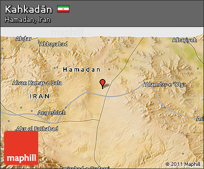 Satellite 3D Map of Kahkadān