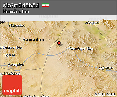 Satellite 3D Map of Maḩmūdābād