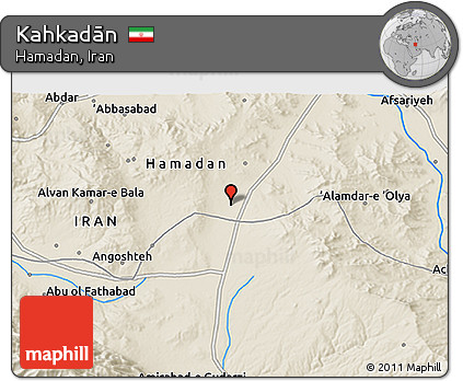 Shaded Relief 3D Map of Kahkadān
